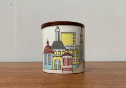 Pamono Mid-Century German Ceramic Box or Cookie Jar with Teak Lid from SMF Schramberg Keramik, 1960s> Dinnerware Accessories