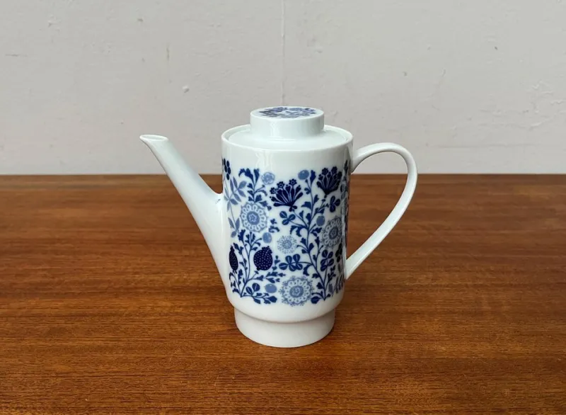 Pamono Mid-Century German Ceramic Tea or Coffee Pot Series Hamburg Form 20 Decor Blumenspiel by Lieselotte Kantner for Melitta, 1960s> Dinnerware Accessories