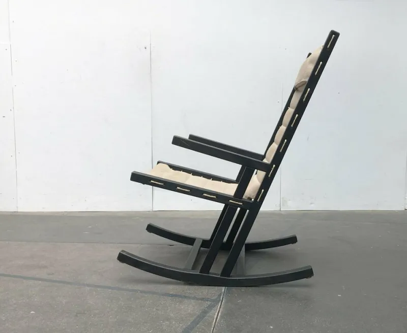 Pamono Mid-Century German Minimalist Safari Rocking Chair from Casala, 1960s> Rocking Chairs