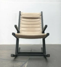 Pamono Mid-Century German Minimalist Safari Rocking Chair from Casala, 1960s><noscript><img width=