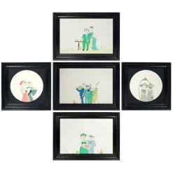 Hot Pamono Mid-Century German Paintings from Barbara Oldenburg, Set of 5