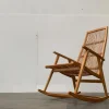 Pamono Mid-Century German Rattan Rocking Chair from Deutschen Werkstätten Hellerau, 1960s> Rocking Chairs