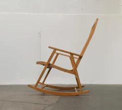 Pamono Mid-Century German Rattan Rocking Chair from Deutschen Werkstätten Hellerau, 1960s> Rocking Chairs