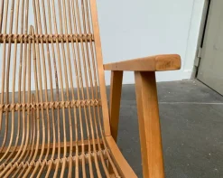 Pamono Mid-Century German Rattan Rocking Chair from Deutschen Werkstätten Hellerau, 1960s><noscript><img width=
