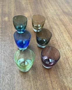 Pamono Mid-Century German Space Age Colorful Shot Glasses from Gral, 1960s, Set of 5> Glassware