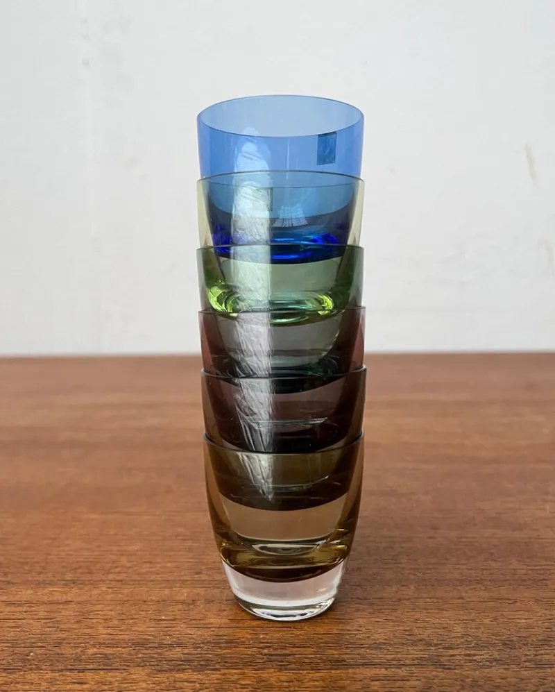 Pamono Mid-Century German Space Age Colorful Shot Glasses from Gral, 1960s, Set of 5> Glassware