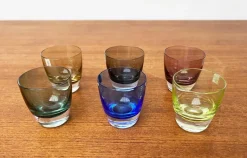 Pamono Mid-Century German Space Age Colorful Shot Glasses from Gral, 1960s, Set of 5><noscript><img width=