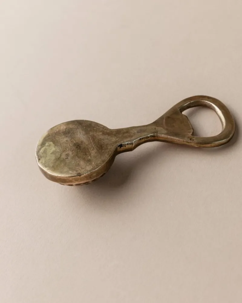 Pamono Mid-Century Golf Ball Bottle Opener in Brass, Italy, 1960s