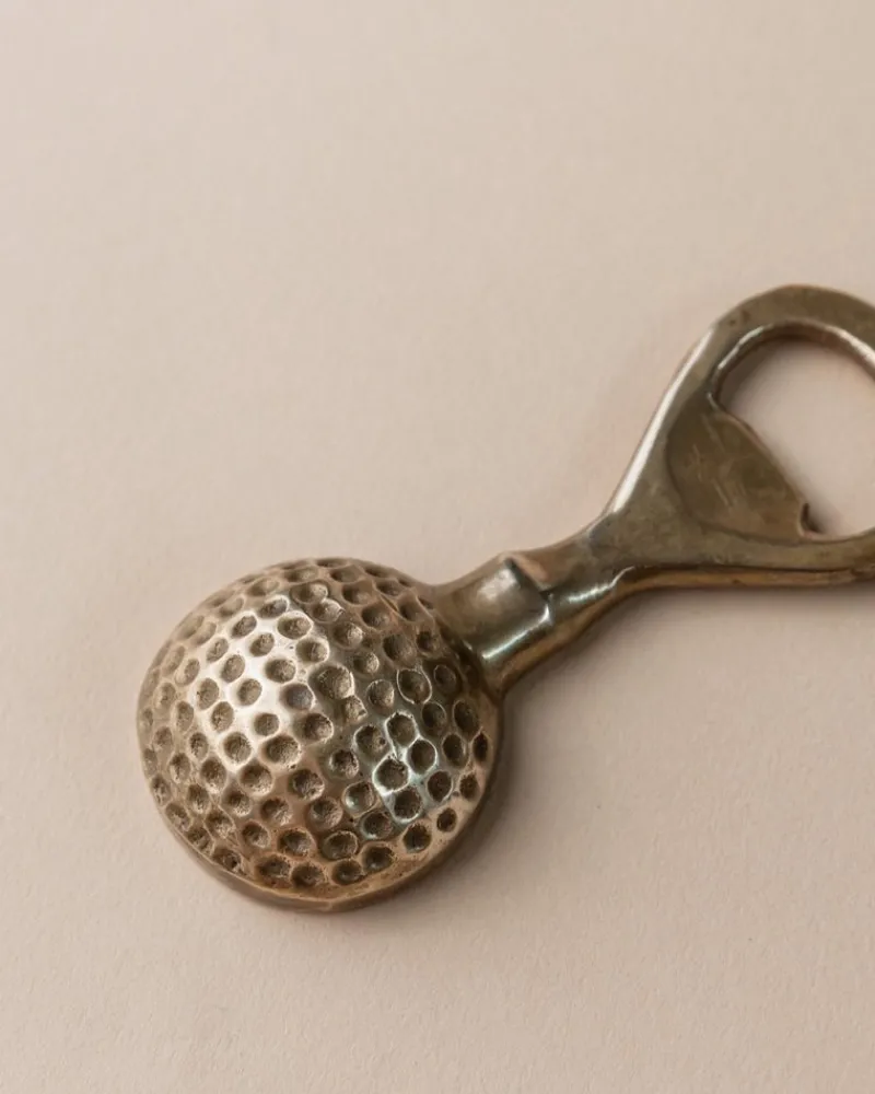 Pamono Mid-Century Golf Ball Bottle Opener in Brass, Italy, 1960s