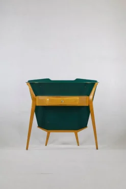 New Pamono Mid-Century Green Console Table with Stool, Set of 2