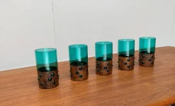Online Pamono Mid-Century Green Glass & Copper Drinking Glasses by Nanny Still, 1960s, Set of 5