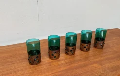 Online Pamono Mid-Century Green Glass & Copper Drinking Glasses by Nanny Still, 1960s, Set of 5