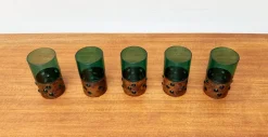 Online Pamono Mid-Century Green Glass & Copper Drinking Glasses by Nanny Still, 1960s, Set of 5