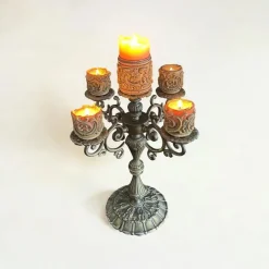 Pamono Mid-Century Historicist Style 5-Armed Candelabra in Bronze / Brass, 1960s-1970s> Candleholders
