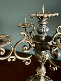 Pamono Mid-Century Historicist Style 5-Armed Candelabra in Bronze / Brass, 1960s-1970s> Candleholders