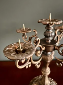 Pamono Mid-Century Historicist Style 5-Armed Candelabra in Bronze / Brass, 1960s-1970s><noscript><img width=