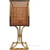 Pamono Mid-Century Hollywood Regency Brass and Cane Webbing Table Lamp, 1970s> Table Lamps