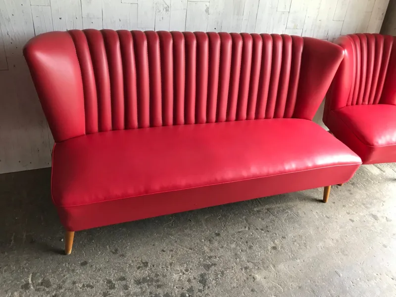 Discount Pamono Mid-Century Hungarian Vinyl Living Room Set, 1960s, Set of 3