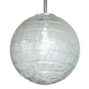 Clearance Pamono Mid-Century Ice Glass Globe Pendant Lamp from Doria Leuchten, Germany, 1970s
