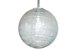 Clearance Pamono Mid-Century Ice Glass Globe Pendant Lamp from Doria Leuchten, Germany, 1970s