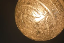 Clearance Pamono Mid-Century Ice Glass Globe Pendant Lamp from Doria Leuchten, Germany, 1970s
