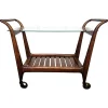 Clearance Pamono Mid-Century Italian Art Deco Style Wood and Brass Dry Bar Cart by Paolo Buffa, 1950s