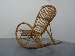 Clearance Pamono Mid-Century Italian Bamboo Rocking Chair, 1950s