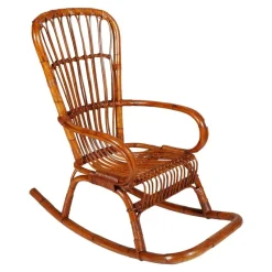 Pamono Mid-Century Italian Bamboo Rocking Chair> Rocking Chairs