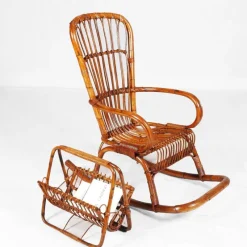 Pamono Mid-Century Italian Bamboo Rocking Chair><noscript><img width=