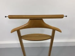 Pamono Mid-Century Italian Beech and Brass Suit Rack from Fratelli Reguitti, 1950s
