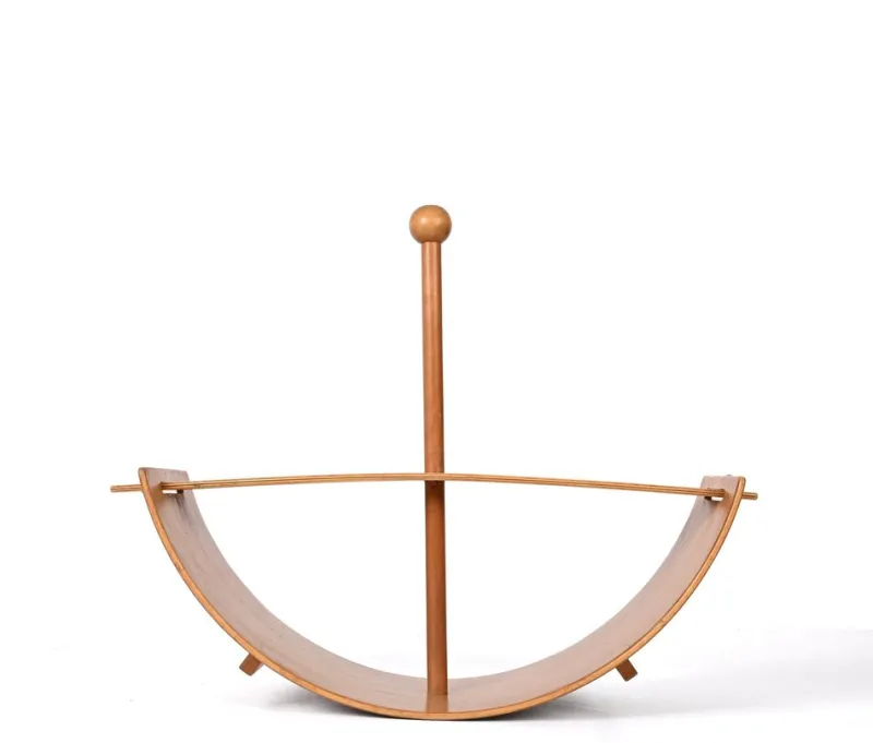 Pamono Mid-Century Italian Beech Plywood Wood Children Rocking Toy Chair, 1970s> Children's Chairs