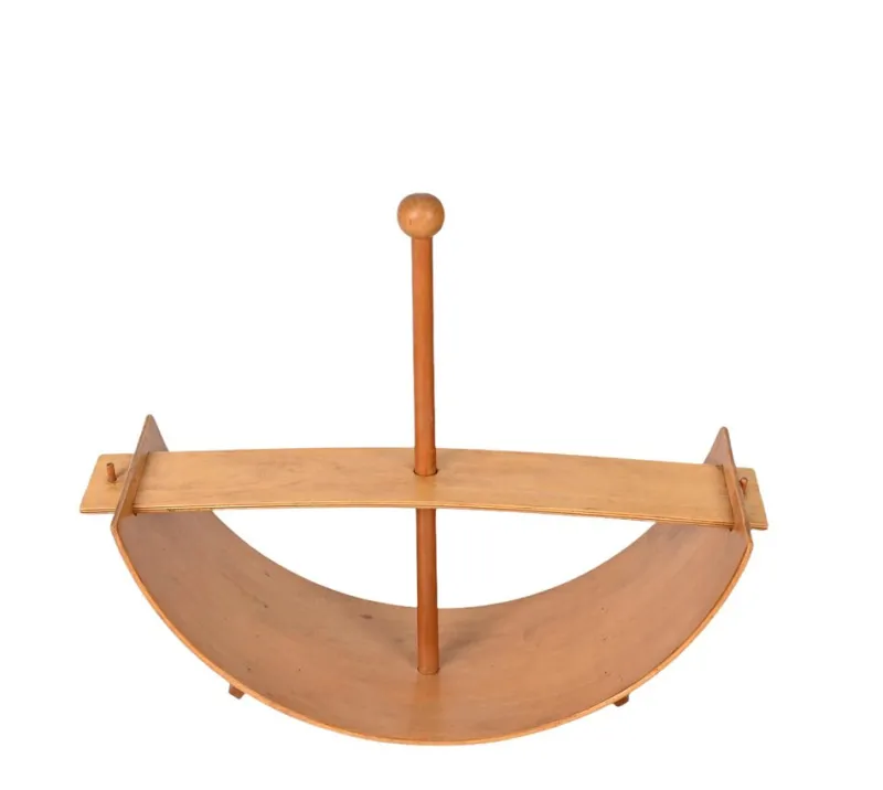 Pamono Mid-Century Italian Beech Plywood Wood Children Rocking Toy Chair, 1970s> Children's Chairs