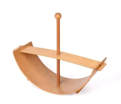 Pamono Mid-Century Italian Beech Plywood Wood Children Rocking Toy Chair, 1970s><noscript><img width=