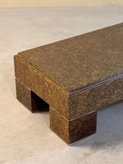 Pamono Mid-Century Italian Brass and Veneer Coffee Table, 1970s><noscript><img width=