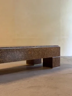 Pamono Mid-Century Italian Brass and Veneer Coffee Table, 1970s><noscript><img width=