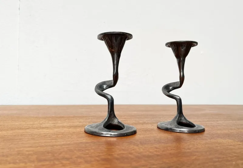 Outlet Pamono Mid-Century Italian Brutalist Amadeus Series Candleholder by Kurt Jesch for Fratelli Tonini, 1960s, Set of 2