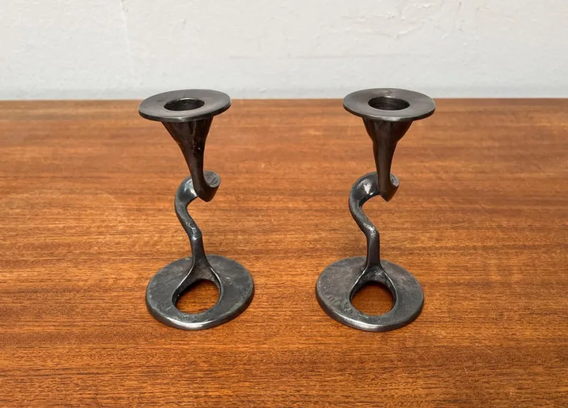 Outlet Pamono Mid-Century Italian Brutalist Amadeus Series Candleholder by Kurt Jesch for Fratelli Tonini, 1960s, Set of 2