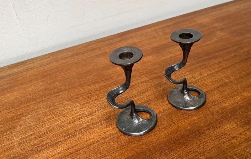 Outlet Pamono Mid-Century Italian Brutalist Amadeus Series Candleholder by Kurt Jesch for Fratelli Tonini, 1960s, Set of 2