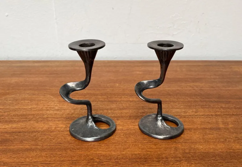Outlet Pamono Mid-Century Italian Brutalist Amadeus Series Candleholder by Kurt Jesch for Fratelli Tonini, 1960s, Set of 2