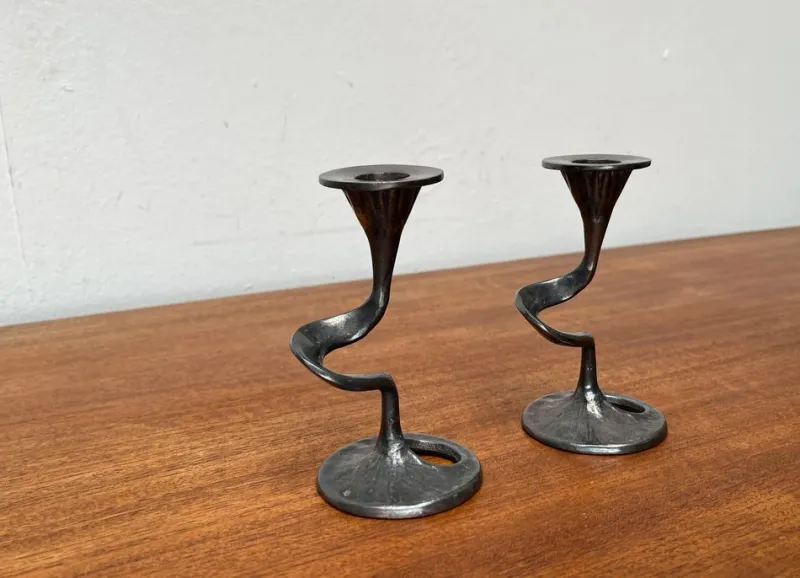 Outlet Pamono Mid-Century Italian Brutalist Amadeus Series Candleholder by Kurt Jesch for Fratelli Tonini, 1960s, Set of 2