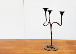 Pamono Mid-Century Italian Brutalist Bronze Amadeus Series Candleholder by Kurt Jesch for Fratelli Tonini