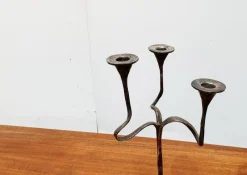 Pamono Mid-Century Italian Brutalist Bronze Amadeus Series Candleholder by Kurt Jesch for Fratelli Tonini