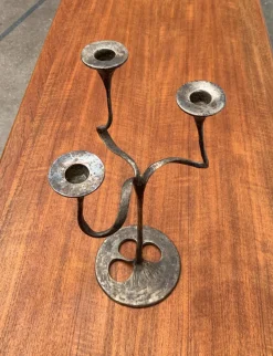 Pamono Mid-Century Italian Brutalist Bronze Amadeus Series Candleholder by Kurt Jesch for Fratelli Tonini