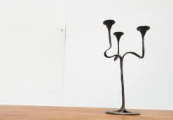 Pamono Mid-Century Italian Brutalist Bronze Amadeus Series Candleholder by Kurt Jesch for Fratelli Tonini