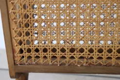 Pamono Mid-Century Italian Cane, Rattan and Wood Magazine Rack, 1960s><noscript><img width=