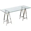 Hot Pamono Mid-Century Italian Chromed Steel Trestles after Milo Baughman, 1970s, Set of 2