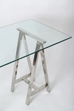 Hot Pamono Mid-Century Italian Chromed Steel Trestles after Milo Baughman, 1970s, Set of 2