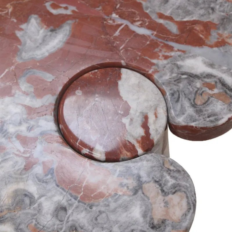 Online Pamono Mid-Century Italian Console Table in Red Marble by Angelo Mangiarotti for Skipper, 1970s