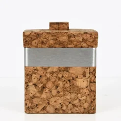 Pamono Mid-Century Italian Cork and Aluminum Ice Bucket with Cork Top, 1970s> Ice Buckets & Wine Coolers