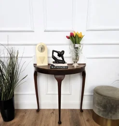 Best Pamono Mid-Century Italian Demi-Lune Console Side Table in Wood, 1960s